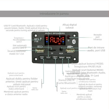 HLX placă de decodare MP3 pentru audio auto, Bluetooth 5.0, model 136