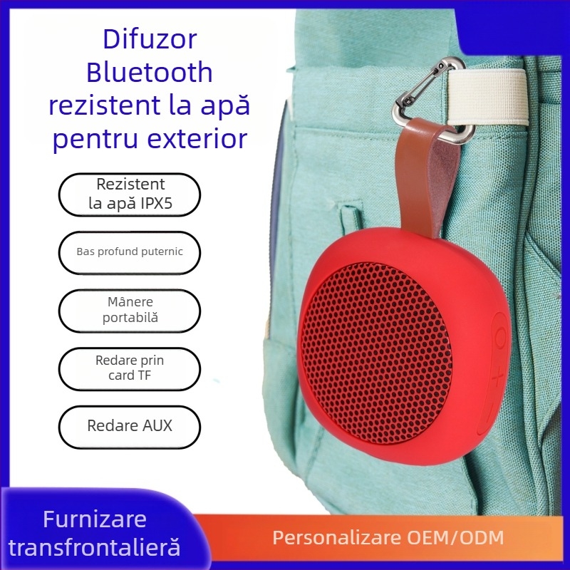 Boxă Bluetooth portabilă mini pentru utilizare la birou și în exterior, IPX5, 5W, Bluetooth 5.3, baterie încorporată 800–1000 mAh, răspuns în frecvență 100 Hz–20 kHz