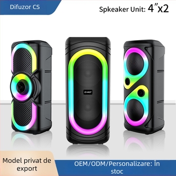 Boxă Bluetooth cu două difuzoare, Bluetooth 5.2, putere ieșire 10-20W, radio FM, baterie încorporată 2000-4000 mAh