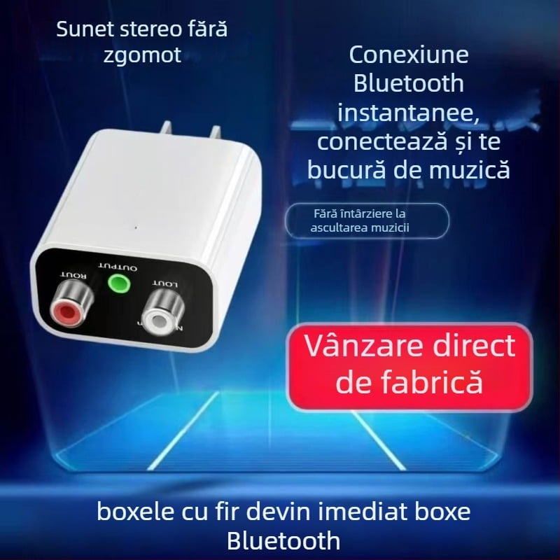 Receptor Bluetooth – adaptor universal pentru amplificator audio, Plug and Play, Bluetooth 1.1, fără alimentare externă