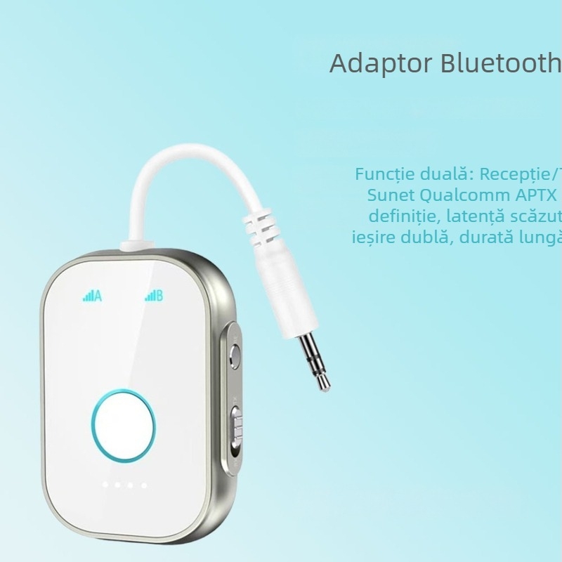 Transceiver Bluetooth T1 cu 3.5 mm AUX, receptor audio pentru mașină, plug‑and‑play, alimentare externă, BT 5.4, rază 10 m