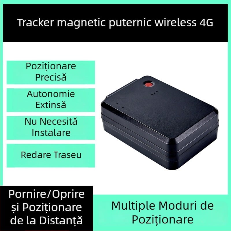Tracker GPS pentru mașină 4G cu magnet puternic, autonomie de lungă durată, anti-furt, locator wireless reîncărcabil