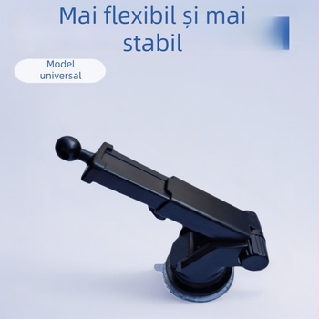 Suport pentru telefon pentru mașină cu ventuză pe bord, braț telescopic și bază de încărcare wireless — tip universal