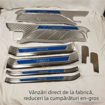 Bară de prag din oțel inoxidabil pentru Previa și pedala de întâmpinare, personalizabilă