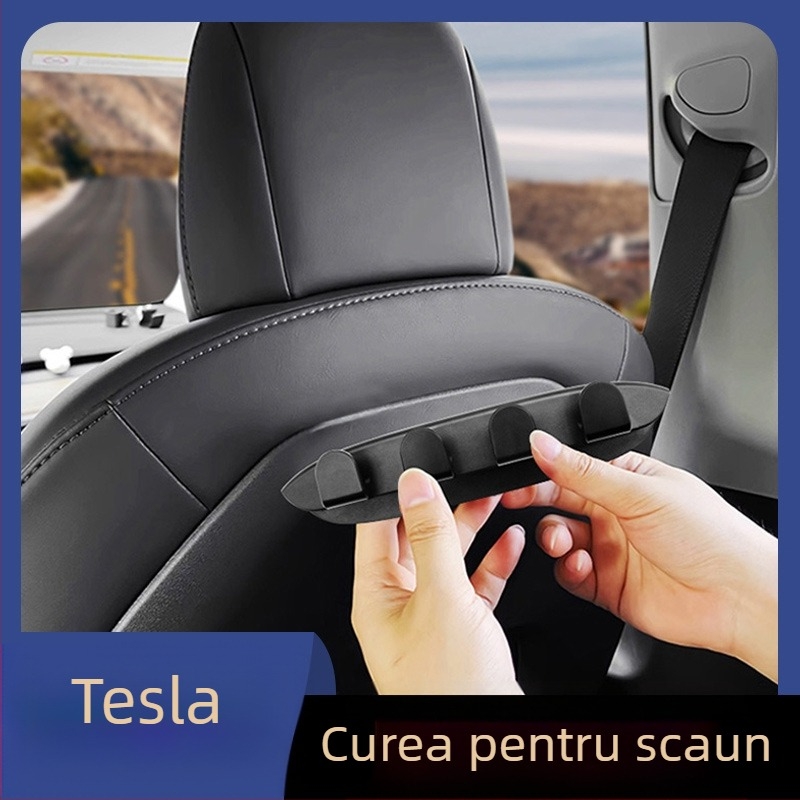 Cârlig pentru spatele scaunului din față, Tesla Model Y / Model 3, din plastic, stil simplu, fără personalizare
