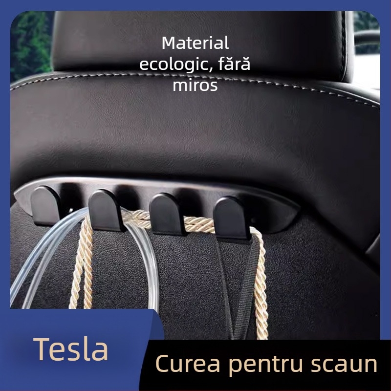 Cârlig pentru spatele scaunului din față, Tesla Model Y / Model 3, din plastic, stil simplu, fără personalizare