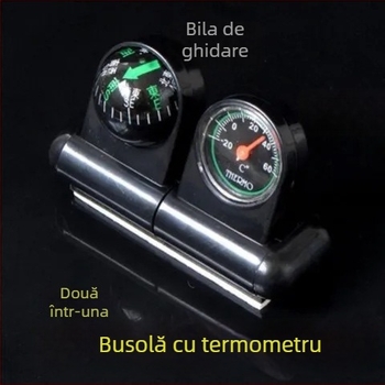 Termometru și busolă multifuncționale montate pe vehicul, pentru bordul mașinii, Nu este impermeabil, Domeniu de utilizare: baie de aburi, birou, învățare în aer liber