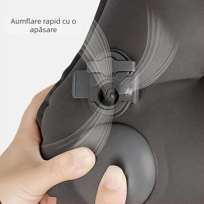 Perne pentru gât și talie pentru călătorii — gonflabilă, ușoară, portabilă, din țesătură TPU elastică (Material: țesătură TPU elastică; Greutate: 120 g; Personalizabil)