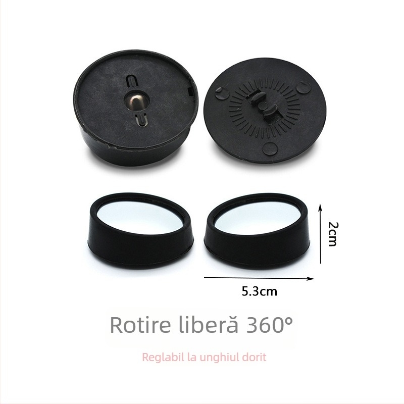 Oglindă retrovizoare auto din sticlă, mică, rotundă, pentru unghi mort, unghi larg, reglabilă – Cai Run