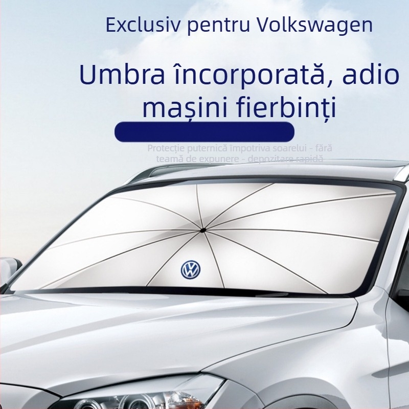 Parasolar auto pentru parbrizul frontal – umbrelă interioară, protecție solară și izolație termică