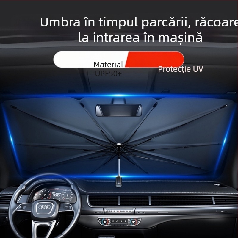 Parasolar auto pentru parbrizul frontal – umbrelă interioară, protecție solară și izolație termică