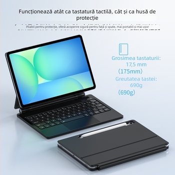 Tastatură fără fir pentru tablete Samsung S7/S8/S9/S9FE/S10FE, design magnetic plutitor, Bluetooth (Model: Yx019; Interfață: Bluetooth; Modele compatibile: S7/S8/S9/S9FE/S10FE; Ergononomie: Suportată; Greutate: 0.56)