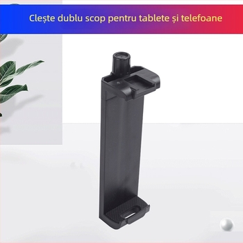 Rongrui RR2020 Suport retractabil pentru telefon/tabletă iPad – Clip dual pentru streaming live, cadru în formă E