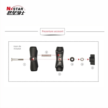 Suport auto pentru telefon/tabletă cu braț extensibil de 9 cm și reglaj universal de 1 inch; Mercy Knight, model NPHA-9CM ARM; compatibil cu iPhone, iPad și iPod.