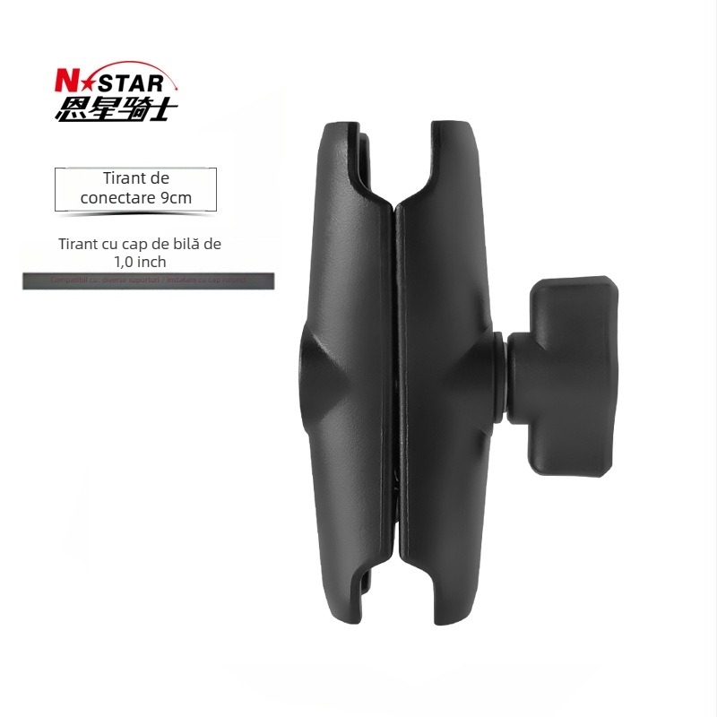 Suport auto pentru telefon/tabletă cu braț extensibil de 9 cm și reglaj universal de 1 inch; Mercy Knight, model NPHA-9CM ARM; compatibil cu iPhone, iPad și iPod.