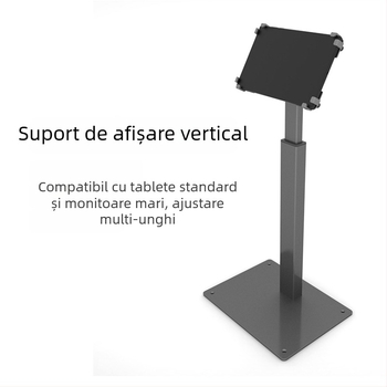 Suport pentru tabletă din aliaj de aluminiu, înălțime reglabilă, bază antifurt pentru afișaj la casa de marcat și preluarea comenzilor