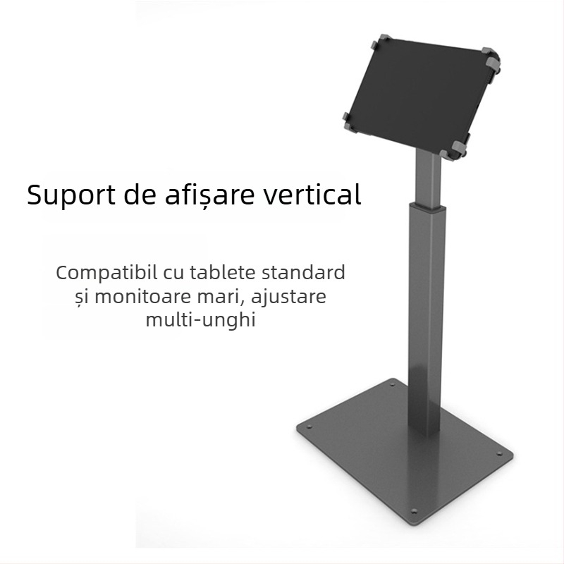 Suport pentru tabletă din aliaj de aluminiu, înălțime reglabilă, bază antifurt pentru afișaj la casa de marcat și preluarea comenzilor