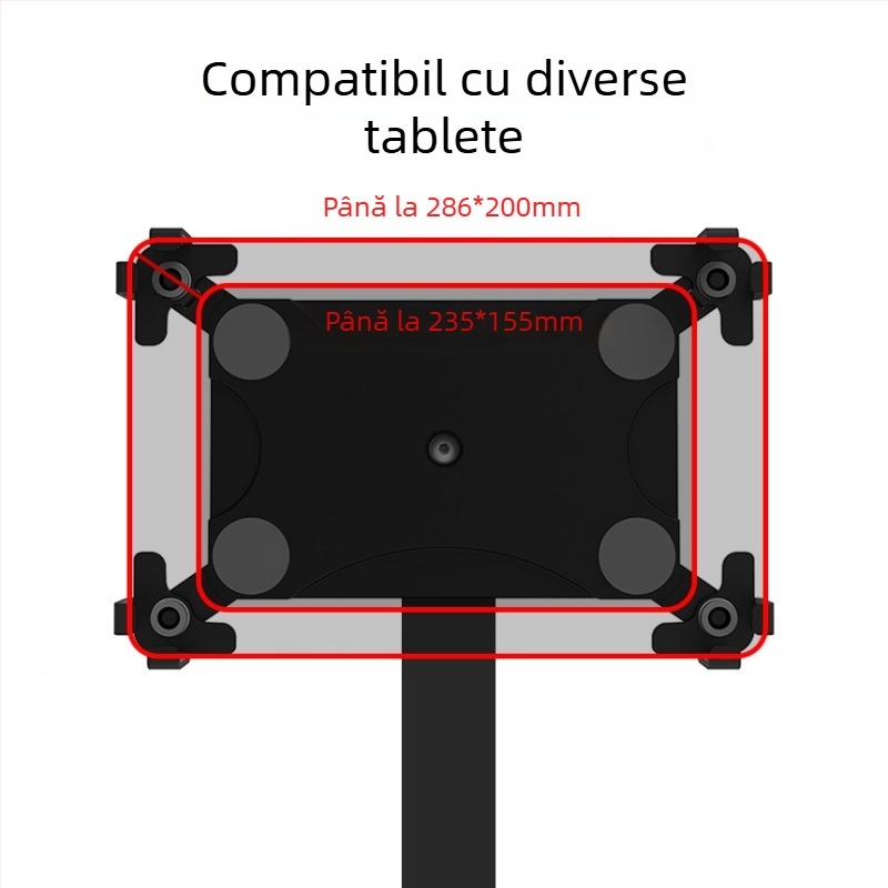 Suport pentru tabletă din aliaj de aluminiu, înălțime reglabilă, bază antifurt pentru afișaj la casa de marcat și preluarea comenzilor