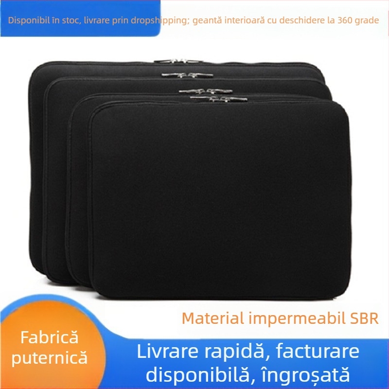 Husă neopren cu fermoar dublu pentru laptop Apple și tabletă Huawei, impermeabilă, ultraușoară, izolație, antibacteriană, rezistentă la uzură