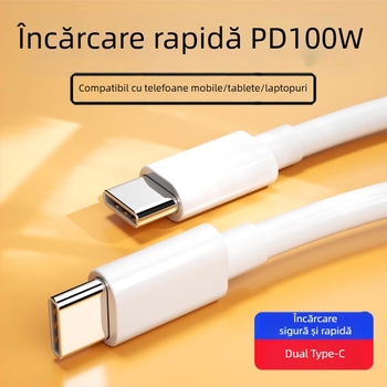 Cablu de date Type-C către Type-C cu PD Fast Charging, TPE, 100W, capăt unic