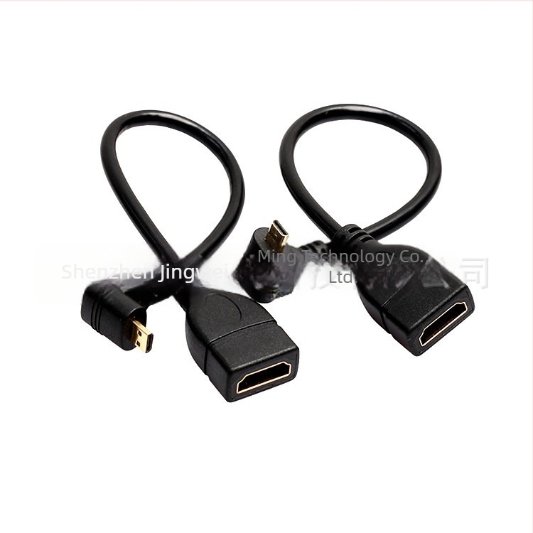 Cablu adaptor micro HDMI către HDMI, femelă, cu unghi de 90°, pentru tabletă