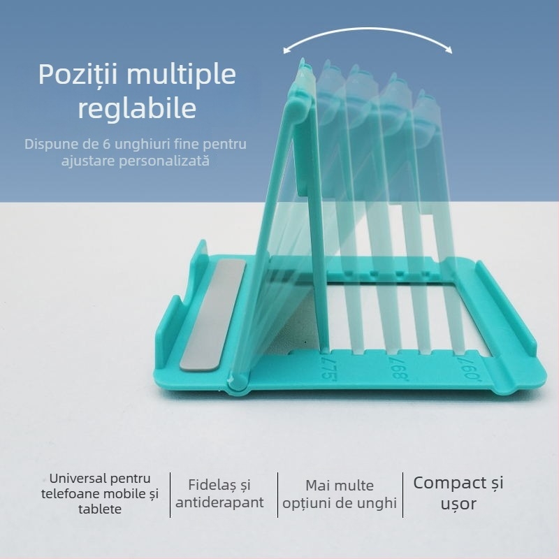 Suport de birou pentru tabletă și telefon, pliabil, înclinare reglabilă, material PP, personalizare logo