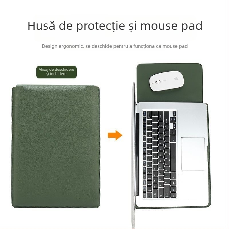 Protecție pentru laptop cu exterior PVC și căptușeală din piele sintetică; impermeabilă, rezistentă la uzură, rezistentă la cutremure; personalizare logo disponibil.