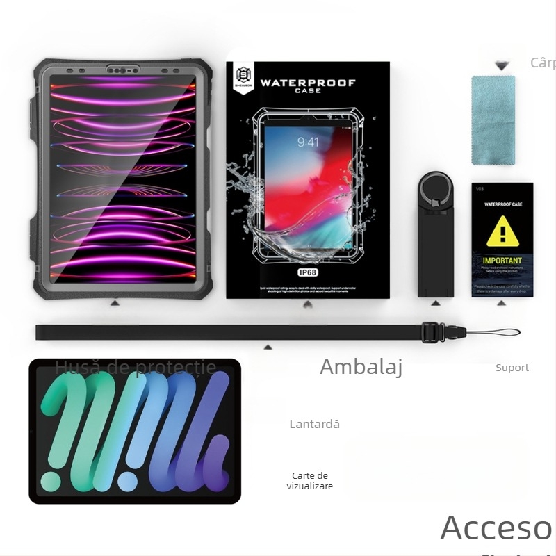 Red Pepper husă impermeabilă pentru iPad Pro (2020–2022) – Material PC, Antișoc, Suport