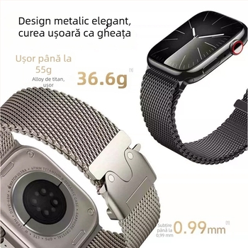Brățară Apple Watch din aliaj de titan, cataramă parașută, închidere snap, dimensiuni ale interfeței personalizabile, 35 g
