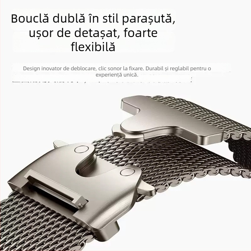 Brățară Apple Watch din aliaj de titan, cataramă parașută, închidere snap, dimensiuni ale interfeței personalizabile, 35 g