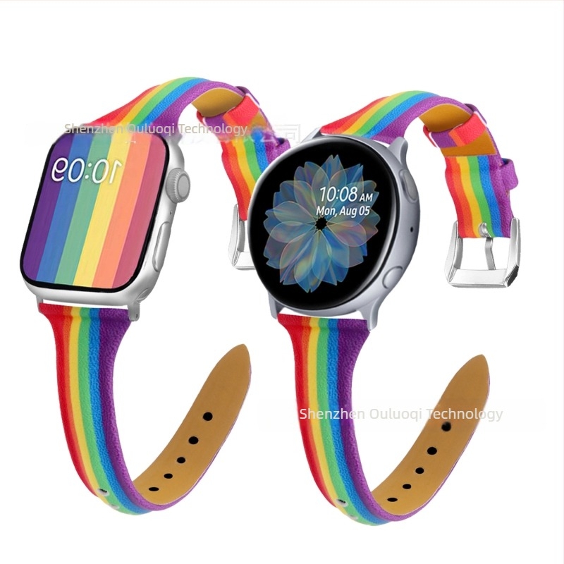 Brățară din piele naturală pentru ceasuri Samsung și Apple, 20mm/22mm, cataramă cu știft, greutate 25 g