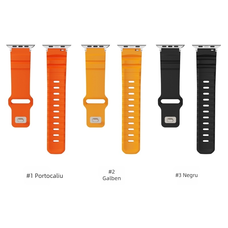 Bratara Apple Watch din silicon, stil sport, compatibilă Series 11