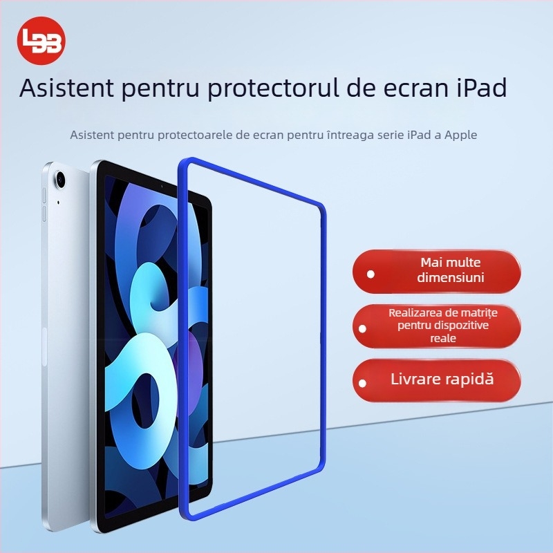 Rama de poziționare a filmului pentru iPad Pro 12.9 inch - ABS, film frontal, protecție împotriva radiațiilor, rezistență la explozie, anti-amprentă
