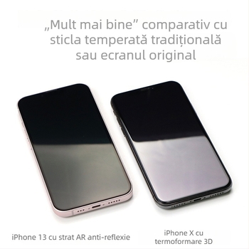 Protecție ecran din sticlă temperată, anti-reflexie pentru iPhone – acoperire completă, finisaj electroplacat