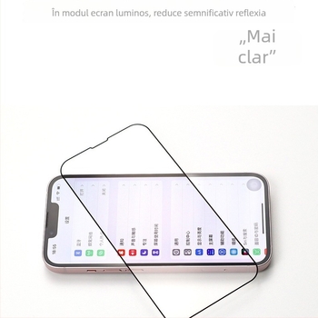 Protecție ecran din sticlă temperată, anti-reflexie pentru iPhone – acoperire completă, finisaj electroplacat