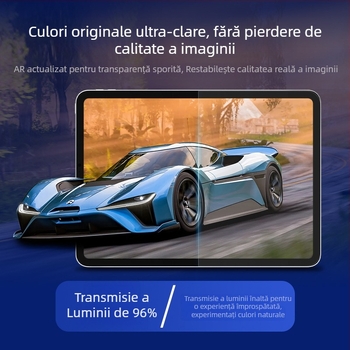 Protecție ecran PET pentru Apple iPad — film frontal, claritate HD, antibacterian și antiamprentă; compatibil cu iPad Apple; atașare prin adsorbție cu adezare completă și prindere magnetică