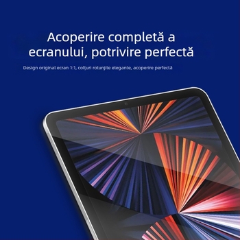 Protecție ecran PET pentru Apple iPad — film frontal, claritate HD, antibacterian și antiamprentă; compatibil cu iPad Apple; atașare prin adsorbție cu adezare completă și prindere magnetică