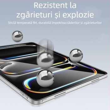 Protecție ecran din geam temperat pentru iPad Air 7 – claritate HD, rezistent la zgârieturi, anti-amprentă, folie frontală, sticlă cu aluminiu înalt