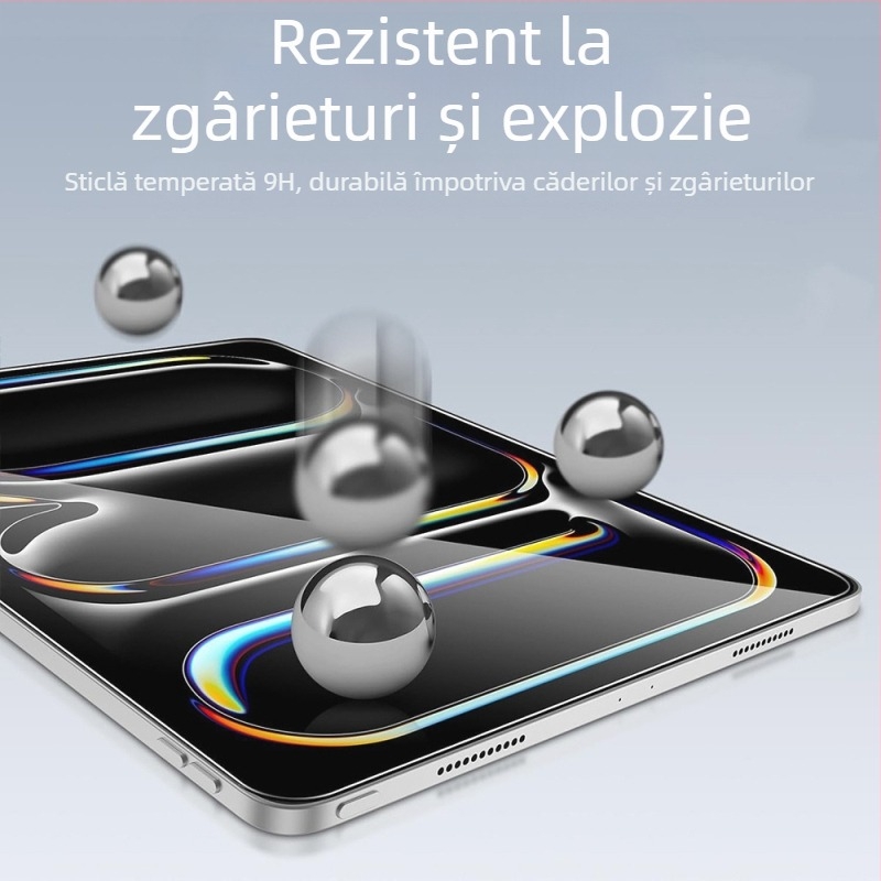 Protecție ecran din geam temperat pentru iPad Air 7 – claritate HD, rezistent la zgârieturi, anti-amprentă, folie frontală, sticlă cu aluminiu înalt