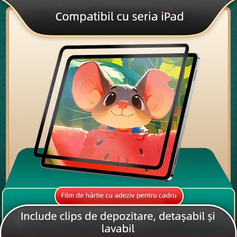 Protecție ecran cu membrană frontală, material nano lichid, finisaj mat, HD, anti-amprente, pentru Apple iPad