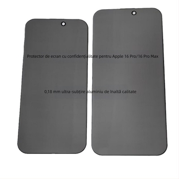 Protecție ecran iPhone din sticlă tempered, adeziv complet, folie frontală, intimitate anti-peep, 0.15mm