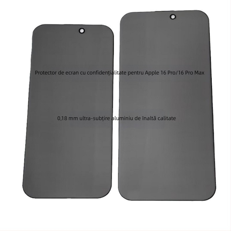 Protecție ecran iPhone din sticlă tempered, adeziv complet, folie frontală, intimitate anti-peep, 0.15mm