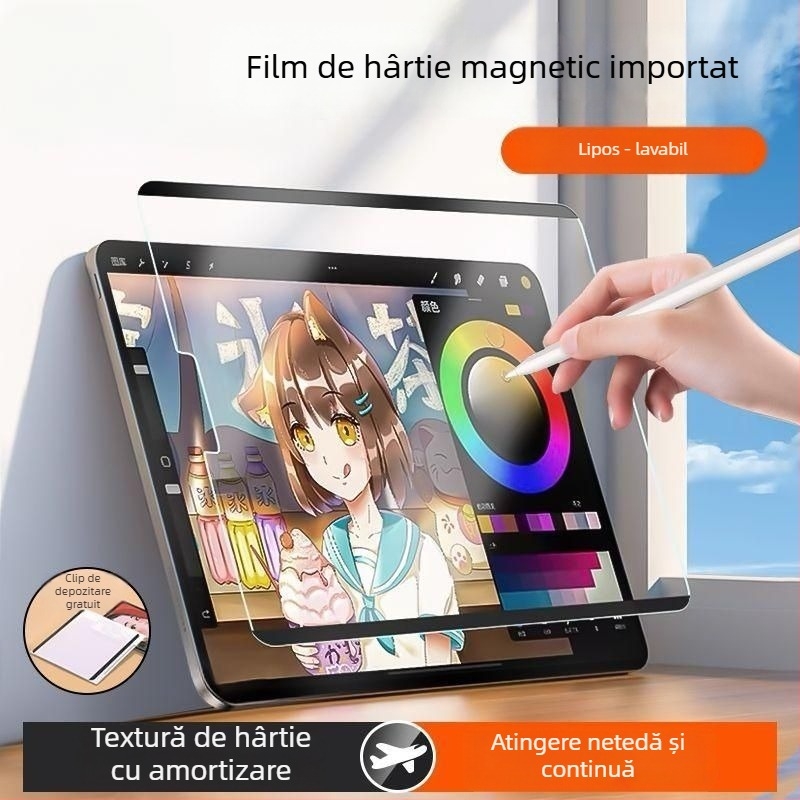 Folie protectoare pentru iPad Air 6/5 și iPad 10/9, Pro demontabil, PET mat posterior