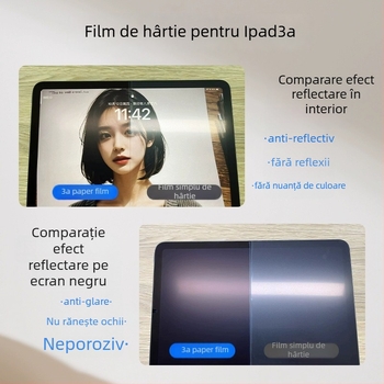 Film de protecție ecran iPad Pro – film de tip hârtie, 3A, anti-reflexie, claritate înaltă, protecție împotriva luminii albastre