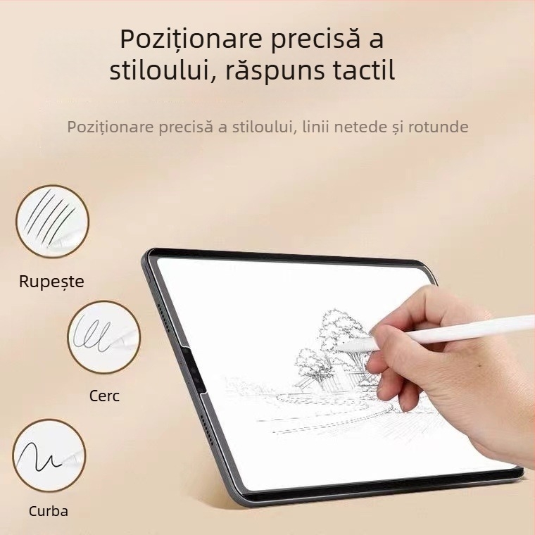 Protecție ecran iPad magnetic detașabilă – PET film, mat, antiamprentă, suprafață asemănătoare hârtiei, aderență electrostatică