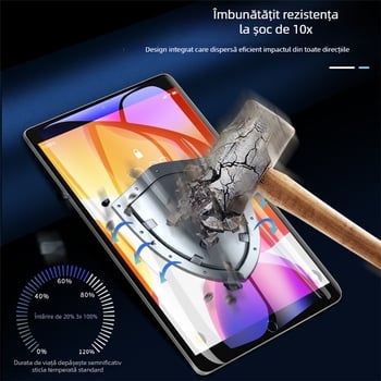 Youshifa protecție ecran din sticlă temperată pentru ecranul frontal al Apple iPad Pro seria și iPad mini 6 – HD, ecran complet