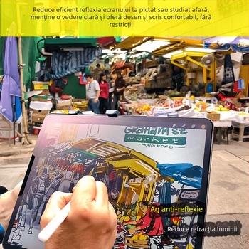 Film PET cu textură de hârtie pentru iPad — ultra-subțire, suprafață mată, anti-amprentă, anti-lumină albastră, pentru scriere și desen