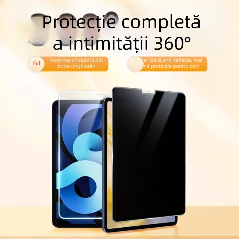 Protecție a ecranului cu intimitate pentru iPad Pro 11 inch – sticlă temperată, folie frontală, 360° intimitate, HD, rezistent la zgârieturi