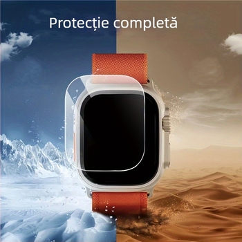 Protecție ecran din sticlă temperată pentru Apple Watch Ultra 2 — folie frontală, claritate HD, anti-amprentă, rezistent la cădere, acoperire completă a ecranului