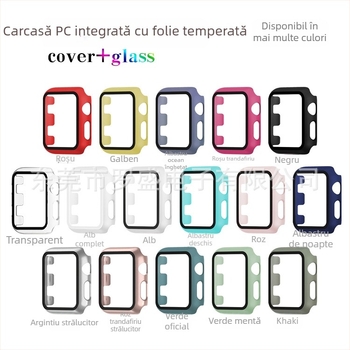 Carcasă PC cu protecție ecran din sticlă temperată pentru Apple Watch Seria 1–6